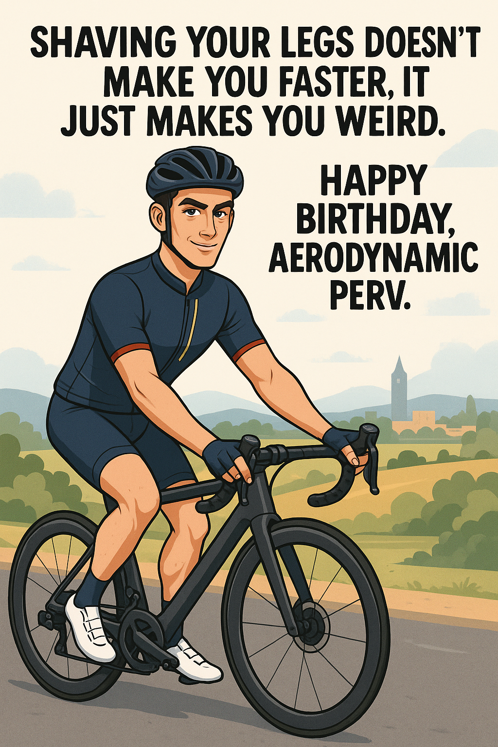 Birthday Cyclist Aerodynamic Perv