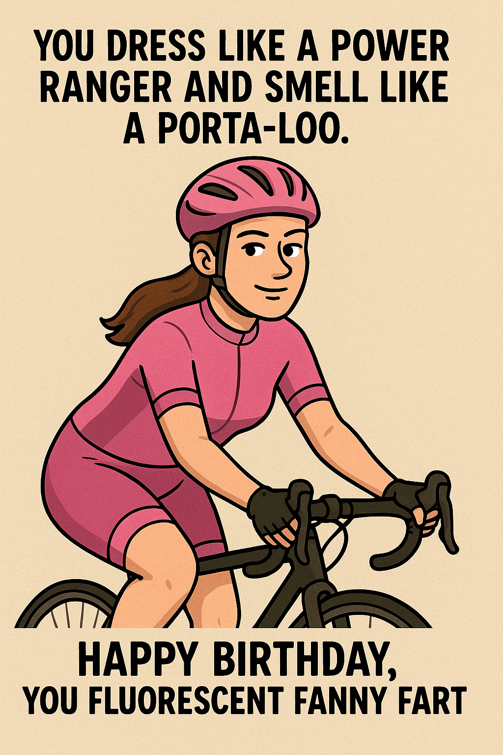 Birthday Cyclist Fluorescent Fanny Fart