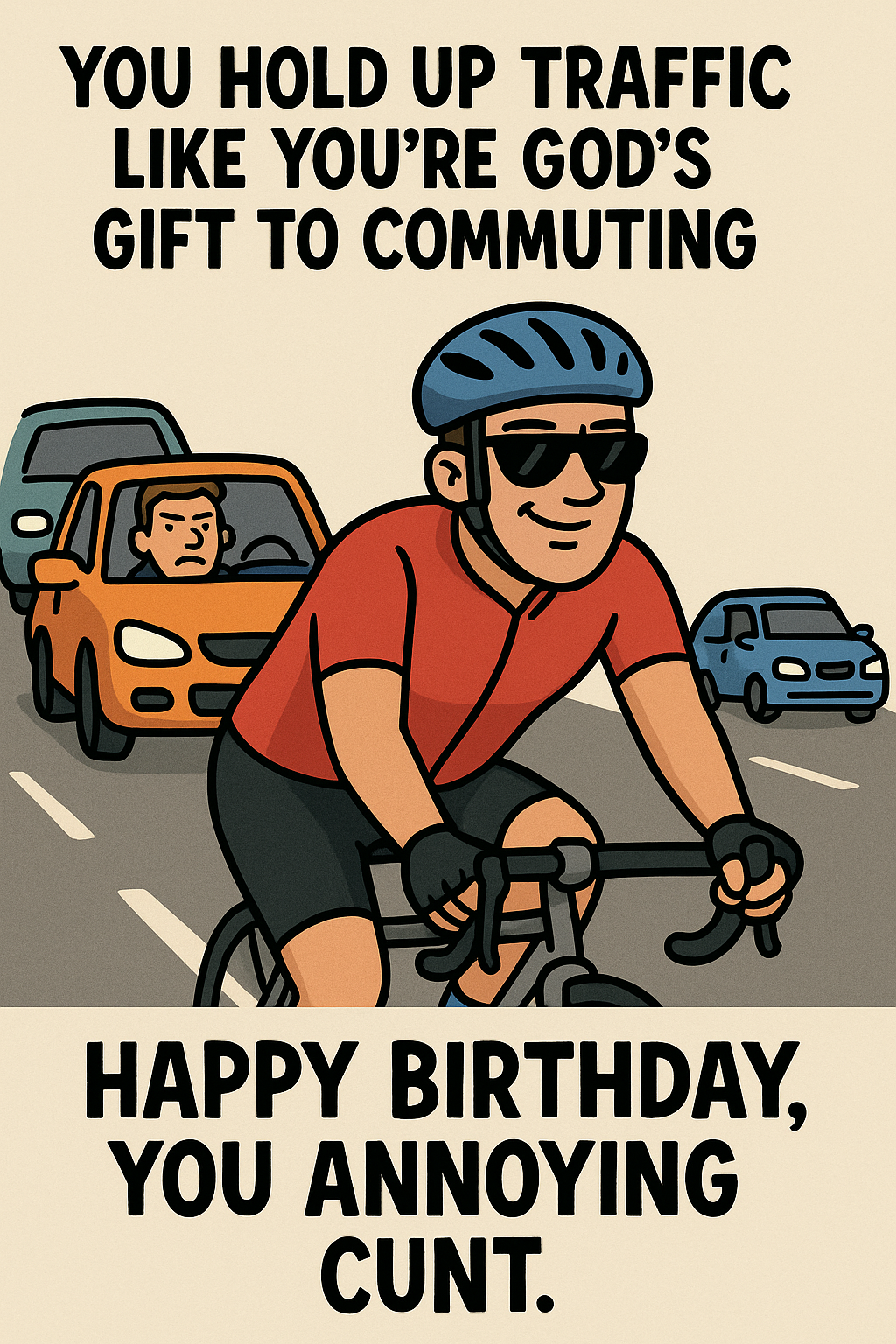 Birthday Cyclist Annoying Cunt