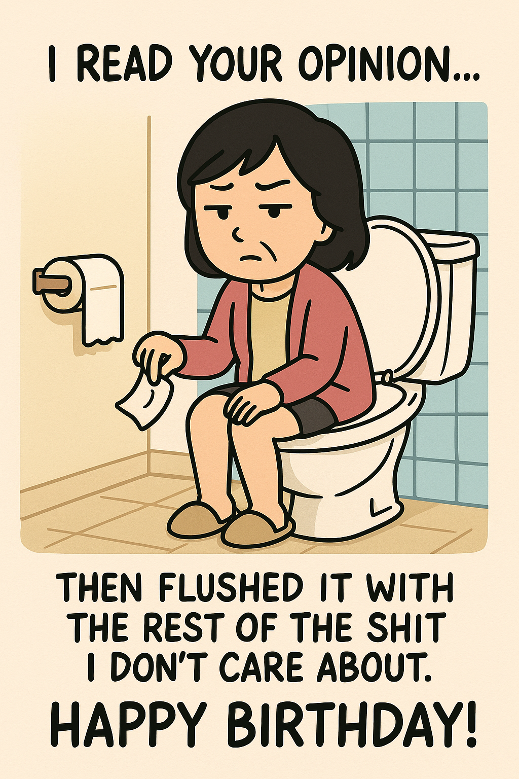 Birthday Opinion Flushed Down The Toilet
