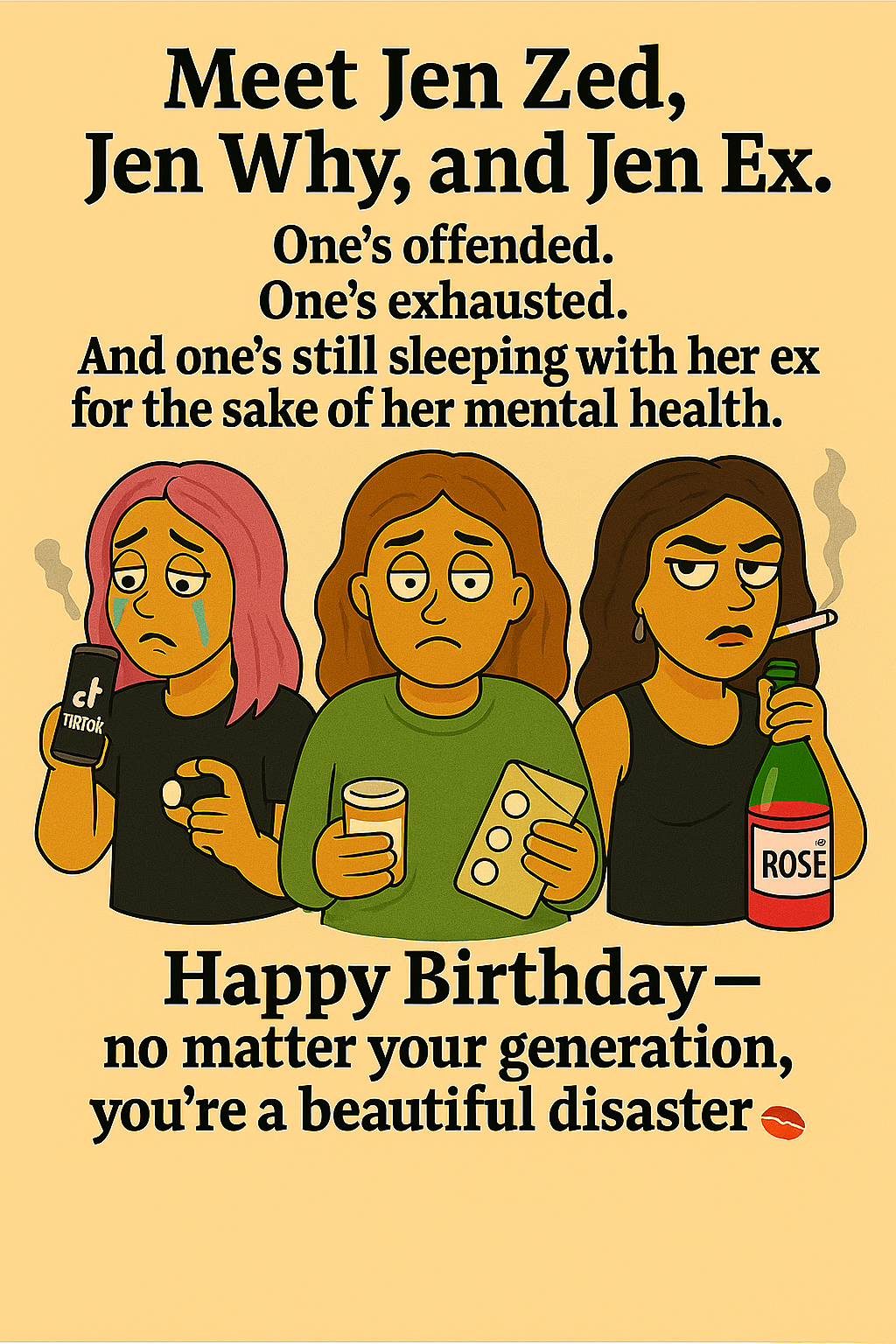 Birthday Gen Z, Gen Y, Gen X name pun