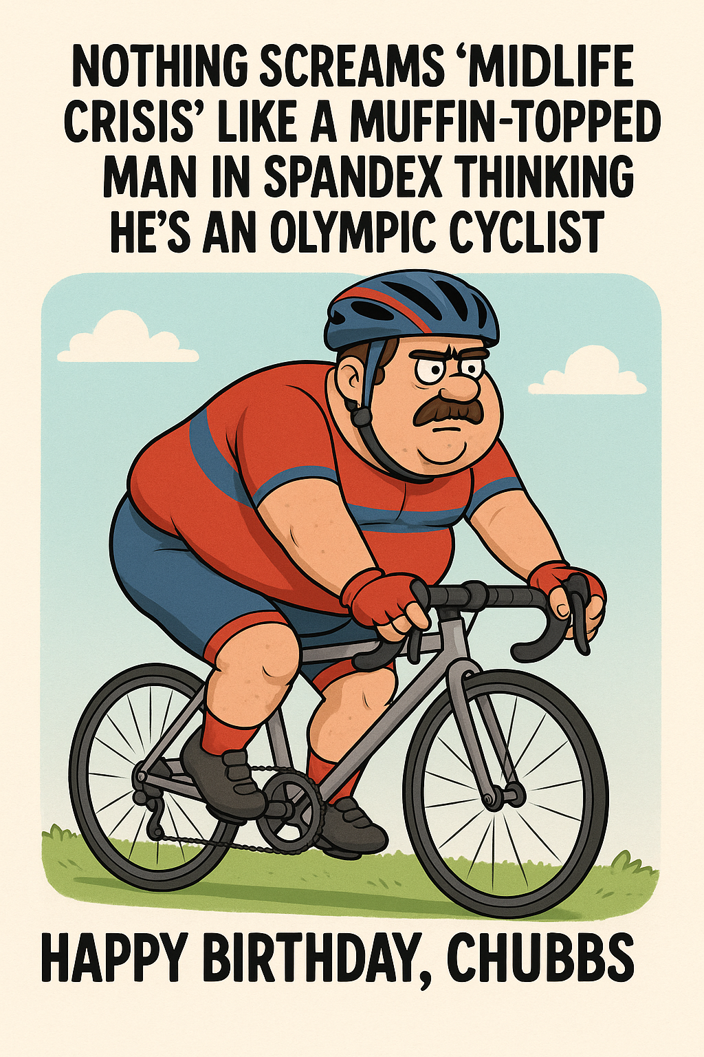 Birthday Cyclist Midlife Crisis
