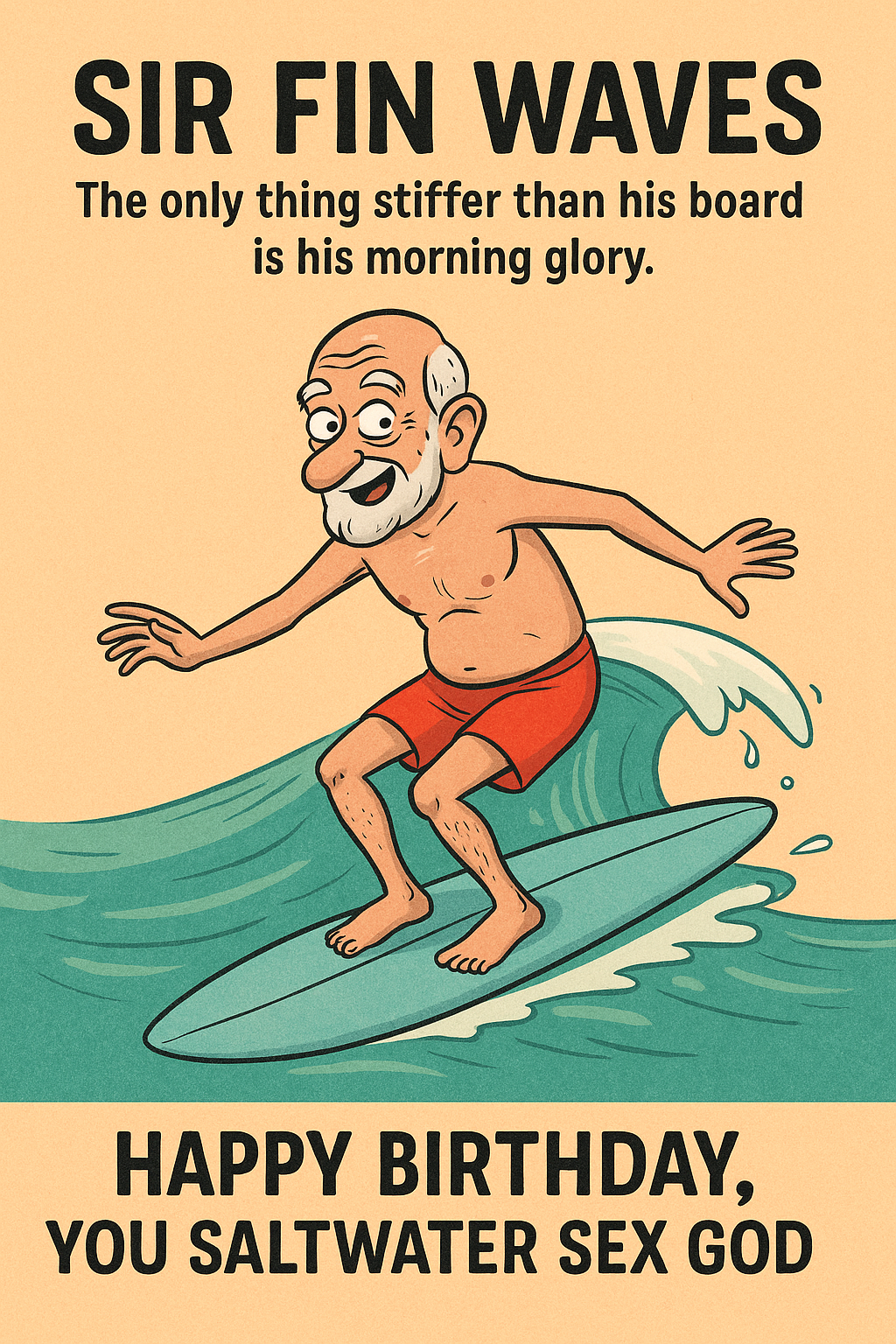 Birthday Surfing Waves name pun