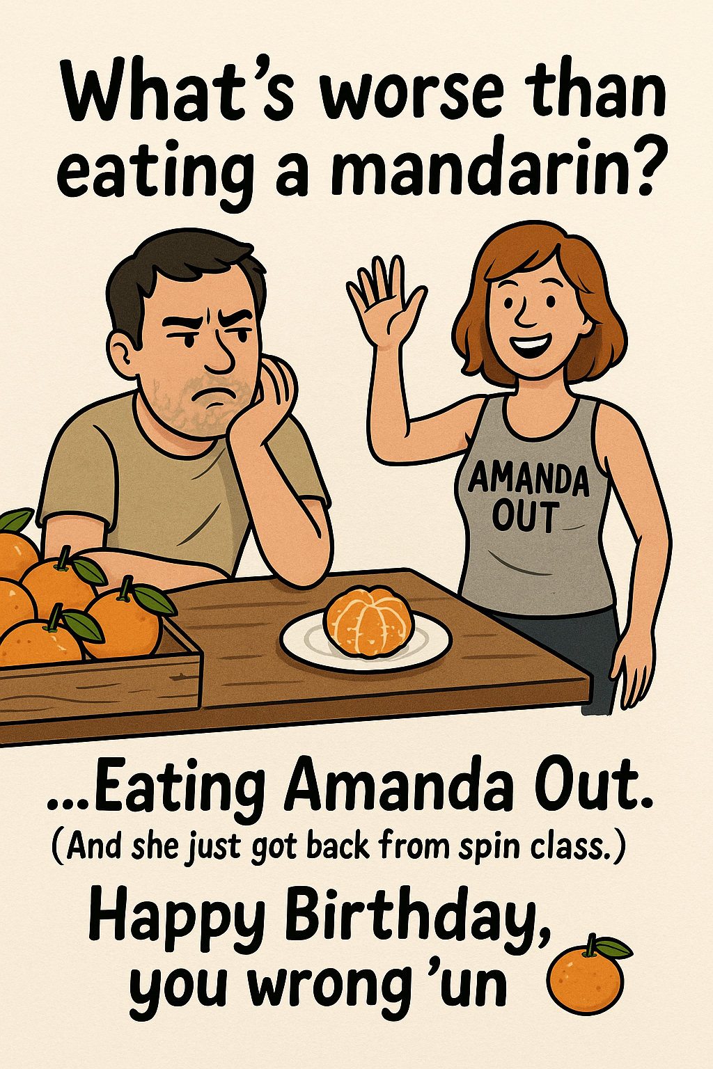 Birthday A Mandarin Amanda Out name pun