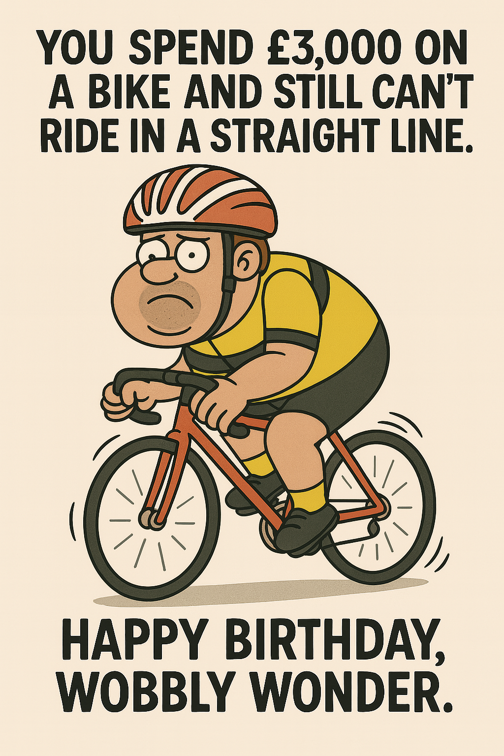 Birthday Cyclist Wobbly Wonder